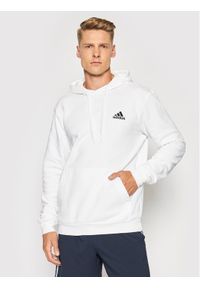 Adidas - adidas Bluza FeelCozy Hoodie H12211 Biały Regular Fit. Kolor: biały. Materiał: syntetyk, bawełna