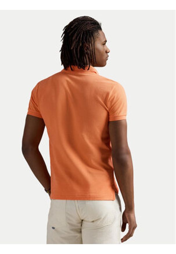 Polo Ralph Lauren Polo 710536856448 Pomarańczowy Slim Fit. Typ kołnierza: polo. Kolor: pomarańczowy. Materiał: bawełna
