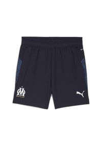Puma - Młodzieżowe spodnie treningowe Olympique Marsylia PUMA New Navy White Blue. Kolor: niebieski, wielokolorowy, biały. Sport: piłka nożna