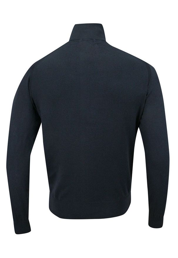 Niebieski sweter Just Yuppi ze stójką, na jesień, elegancki