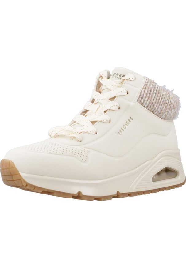 skechers - Buty do chodzenia damskie Skechers Uno Darling Daze. Okazja: na co dzień. Wysokość cholewki: za kostkę. Zapięcie: sznurówki. Kolor: biały. Materiał: materiał. Szerokość cholewki: normalna. Sport: turystyka piesza