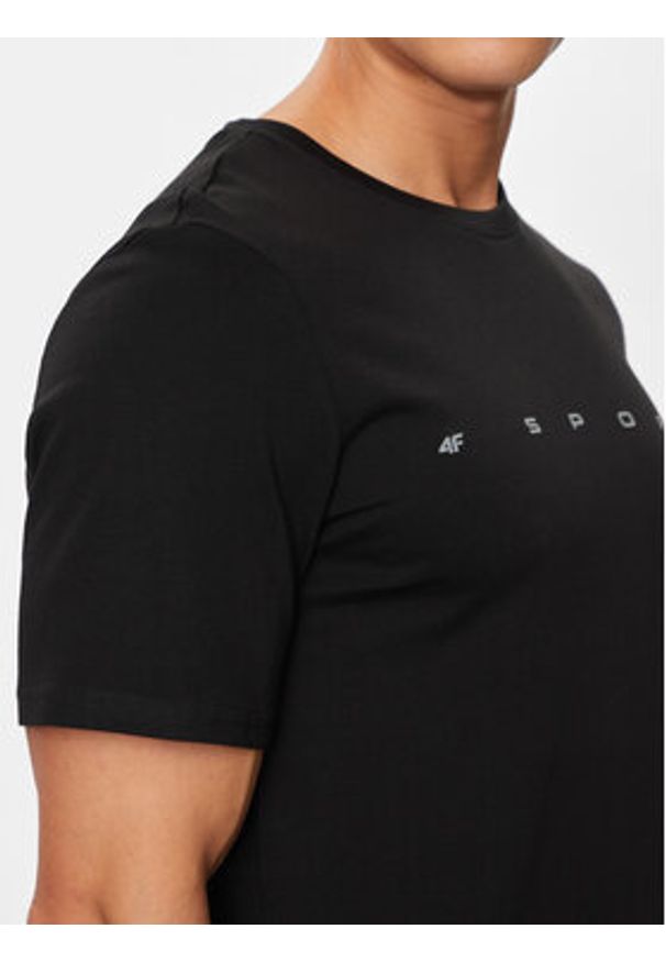 4f - 4F T-Shirt 4FWSS24TTSHM1283 Czarny Regular Fit. Kolor: czarny. Materiał: bawełna