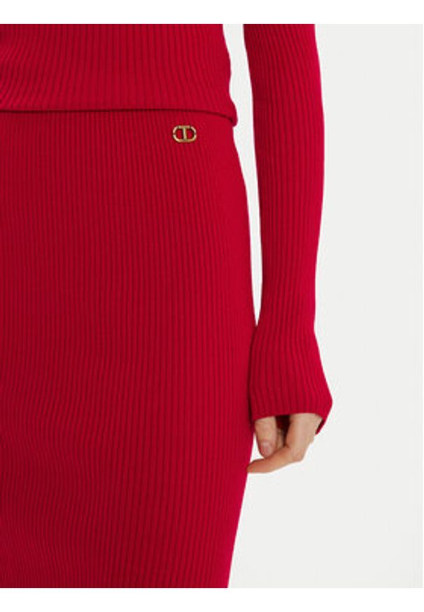 TwinSet - TWINSET Spódnica ołówkowa 242TT3026 Czerwony Slim Fit. Kolor: czerwony. Materiał: syntetyk, wiskoza