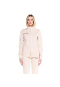 LEONE 1947 APPAREL - Damski dres Only One ze stójką i zamkiem błyskawicznym. Kolor: beżowy. Materiał: dresówka. Sport: fitness