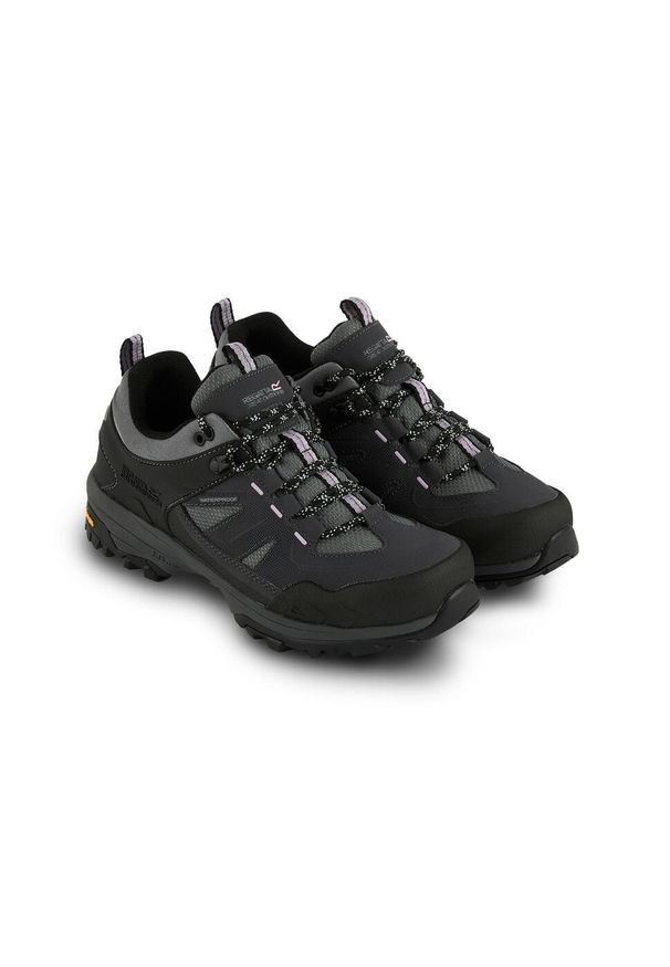 Regatta - Buty damskie trekkingowe niskie z membraną Regen Vibram. Kolor: szary. Szerokość cholewki: normalna. Styl: sportowy