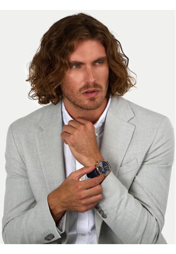 Maserati Zegarek Sorpasso R8871624009 Granatowy. Kolor: niebieski. Materiał: skóra