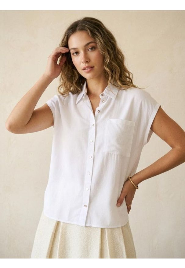 Sinsay - Koszula z kołnierzykiem - biały. Kolor: biały