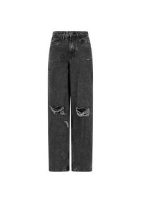 Urban Classics - Damskie Spodnie Z Szerokimi Nogawkami Z Denimu Z Lat 90.. Kolor: wielokolorowy, szary, brązowy. Materiał: denim. Sezon: lato