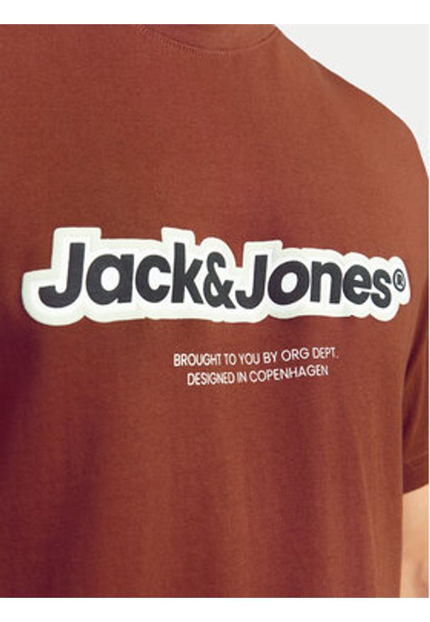 Jack & Jones - Jack&Jones T-Shirt Vesterbro 12265740 Brązowy Relaxed Fit. Kolor: brązowy. Materiał: bawełna