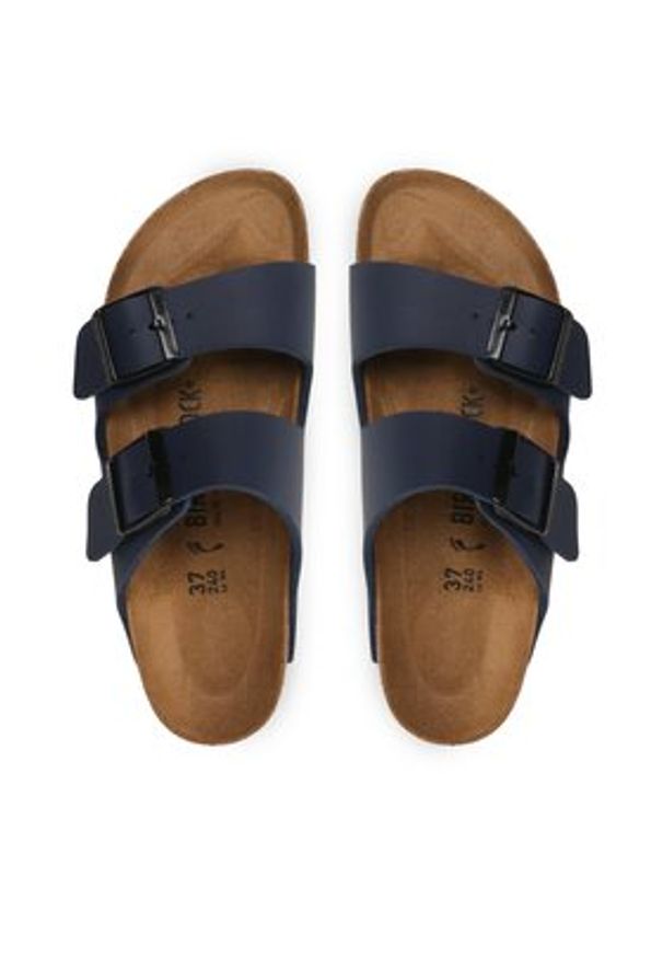 Birkenstock Klapki Arizona Birko-Flor 051753 Granatowy. Kolor: niebieski. Materiał: skóra