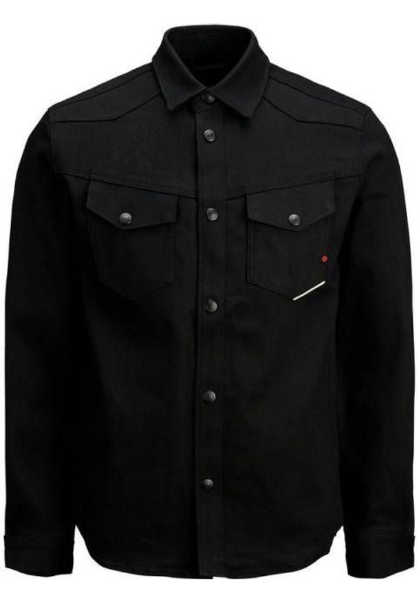 Jack & Jones - JACK & JONES JJIROYAL OVERSHIRT R211 BLACK DENIM 12155119. Materiał: denim