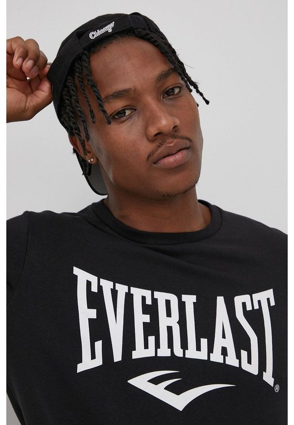 EVERLAST - Everlast Bluza męska kolor czarny z nadrukiem. Okazja: na co dzień. Kolor: czarny. Wzór: nadruk. Styl: casual