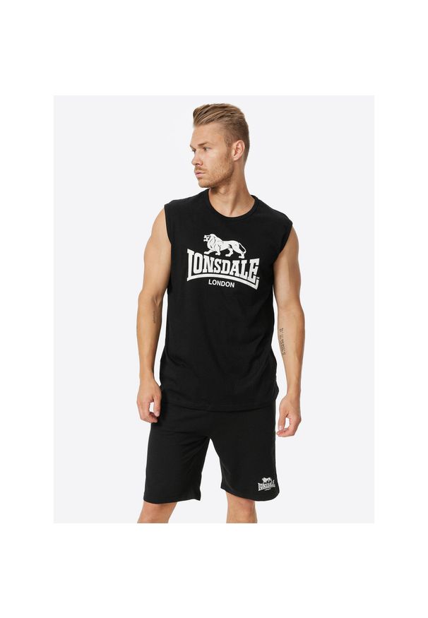 Tank top Lonsdale Regular Fit Clopton. Kolor: czarny, wielokolorowy, biały
