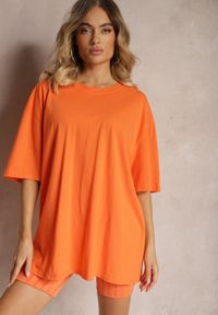 Renee - Pomarańczowy T-shirt z Krótkim Rękawem z Bawełny Bavima. Kolor: pomarańczowy. Materiał: bawełna. Długość rękawa: krótki rękaw. Długość: krótkie #3