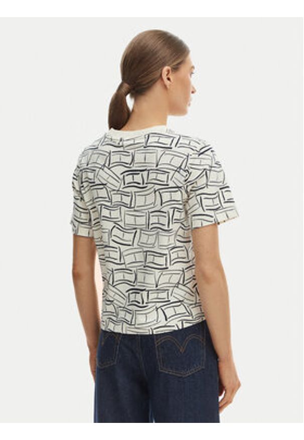 TOMMY HILFIGER - Tommy Hilfiger T-Shirt WW0WW49646 Biały Boxy Fit. Kolor: biały. Materiał: bawełna