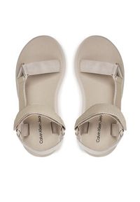 Calvin Klein Jeans Sandały Sandal Velcro Webbing Dc YW0YW01353 Beżowy. Kolor: beżowy. Materiał: materiał