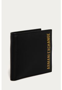 Armani Exchange - Portfel skórzany. Kolor: czarny. Materiał: skóra. Wzór: gładki #5