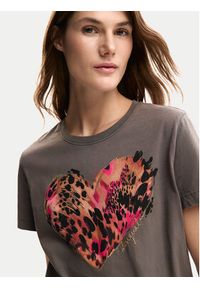 Desigual T-Shirt Tiger 26SWTK53 Szary Regular Fit. Kolor: szary. Materiał: bawełna #5