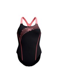 Damski kostium kąpielowy 1-częściowy Speedo Eco Medley Logo Medalist. Kolor: czarny, wielokolorowy, pomarańczowy #1