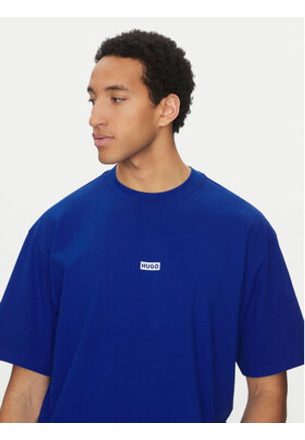 Hugo - HUGO T-Shirt Nalono 50509776 Niebieski Loose Fit. Kolor: niebieski. Materiał: bawełna