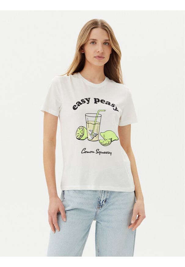 only - ONLY T-Shirt Kita 15349150 Biały Regular Fit. Kolor: biały. Materiał: bawełna