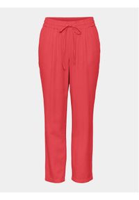 Vero Moda Spodnie materiałowe Jesmilo 10279691 Czerwony Regular Fit. Kolor: czerwony. Materiał: wiskoza