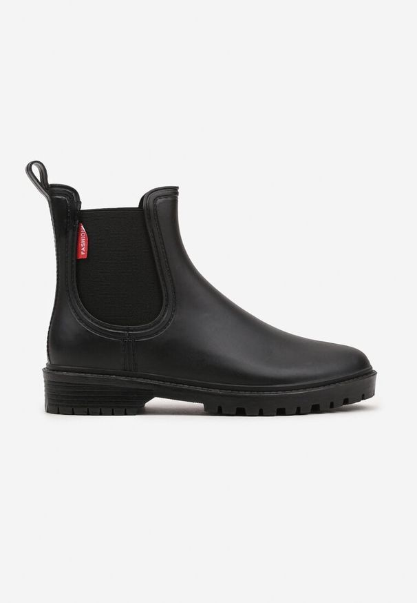 Born2be - Czarne Kalosze w Stylu Sztybletów Bellexia. Okazja: na co dzień. Kolor: czarny. Materiał: jeans. Obcas: na obcasie. Styl: klasyczny, elegancki, casual. Wysokość obcasa: niski