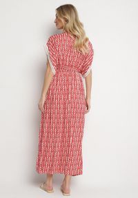 Born2be - Czerwona Bawełniana Sukienka Rozkloszowana z Koronkowymi Wstawkami Laniwena. Kolor: czerwony. Materiał: bawełna, koronka. Sezon: lato #7