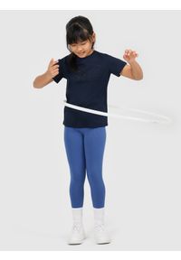 4f - 4F T-shirt oversize z nadrukiem dziewczęcy - granatowy 146 (10-11 lat). Okazja: na co dzień. Kolor: niebieski. Materiał: jersey, dzianina, bawełna. Wzór: nadruk. Sezon: lato. Styl: casual, klasyczny, sportowy #2