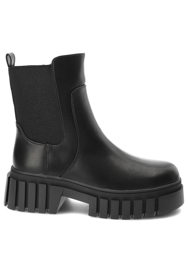 Czarne Botki S.Barski Modne Obuwie Damskie Zapinane Na Suwak. Okazja: na co dzień. Kolor: czarny. Materiał: materiał. Obcas: na platformie. Styl: elegancki, casual