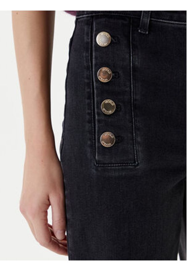 ViCOLO Jeansy DF5078 Czarny Wide Leg. Kolor: czarny