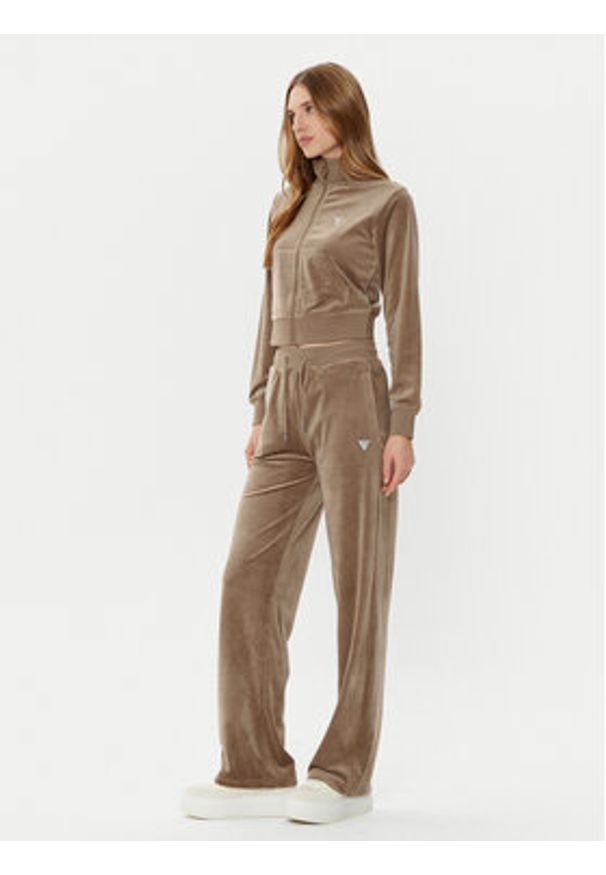 Guess Bluza V3BQ22 KBXI2 Brązowy Regular Fit. Kolor: brązowy. Materiał: syntetyk