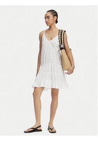 Banana Moon Sukienka letnia Dona Tafalia LTL10 Biały Regular Fit. Kolor: biały. Materiał: bawełna. Sezon: lato #3