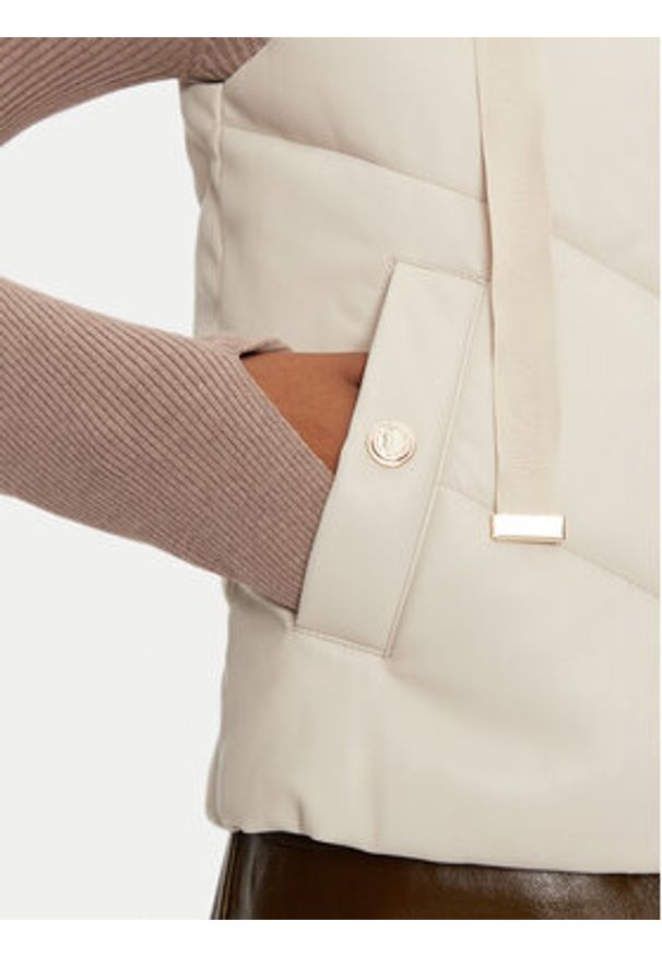 Morgan Bezrękawnik 232-GSOLO Écru Regular Fit. Materiał: skóra. Długość rękawa: bez rękawów