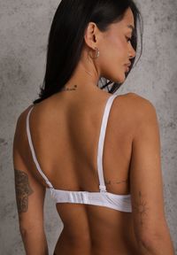 Renee - Biały Biustonosz Full Cup Zdobiony Koronką Raviera. Kolor: biały. Materiał: koronka. Wzór: aplikacja, koronka #2