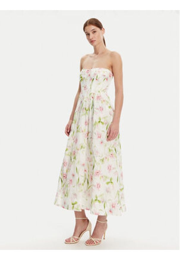 BARDOT Sukienka koktajlowa 58164DB3 Biały Regular Fit. Kolor: biały. Styl: wizytowy