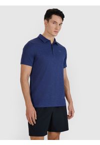4f - 4F Koszulka polo regular szybkoschnąca męska - granatowa XXL. Okazja: na co dzień. Typ kołnierza: polo. Kolor: niebieski. Materiał: dzianina, elastan, włókno, syntetyk, materiał, jersey. Wzór: gładki, jednolity, ze splotem. Sezon: lato. Styl: casual, klasyczny, sportowy #1