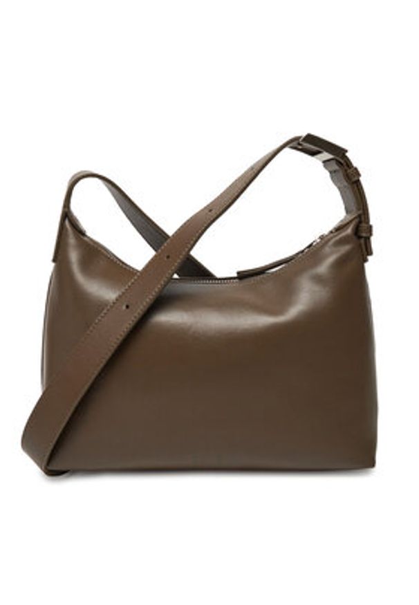 Calvin Klein Torebka Hardware Strap Medium Crossbody K60K613028 Brązowy. Kolor: brązowy. Materiał: skórzane
