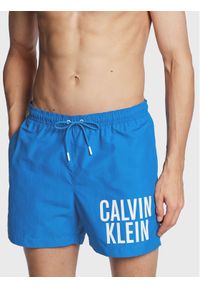 Calvin Klein Swimwear Szorty kąpielowe KM0KM00794 Niebieski Regular Fit. Kolor: niebieski. Materiał: syntetyk