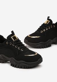 Born2be - Czarne Sneakersy Irelota. Nosek buta: okrągły. Kolor: czarny. Materiał: materiał, tkanina. Szerokość cholewki: normalna #3