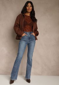 Renee - Niebieskie Jeansy Dzwony High Waist Lavea. Okazja: na co dzień. Stan: podwyższony. Kolor: niebieski. Wzór: gładki. Sezon: lato. Styl: casual #3