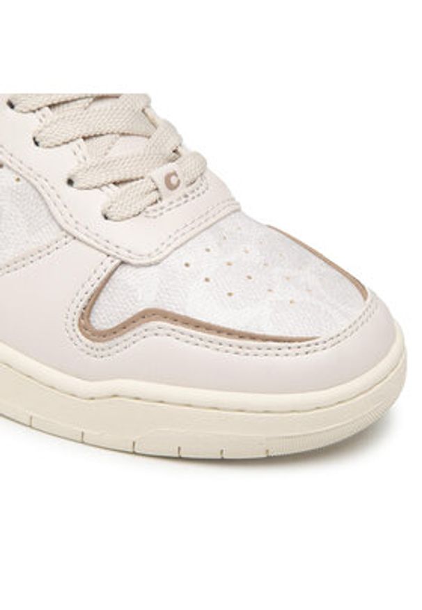 Coach Sneakersy Hi Top Coated Canvas CD304 Beżowy. Kolor: beżowy. Materiał: skóra