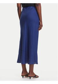 Marella Spódnica midi Desio 2515101032 Niebieski Regular Fit. Kolor: niebieski. Materiał: len #4