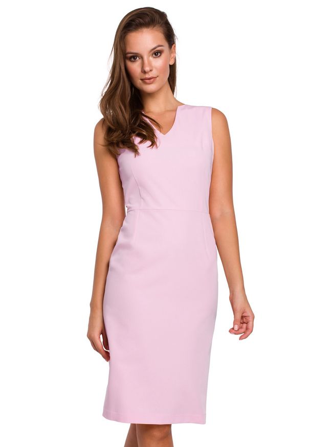 Sukienka bez rękawów, elegancka, do pracy, midi