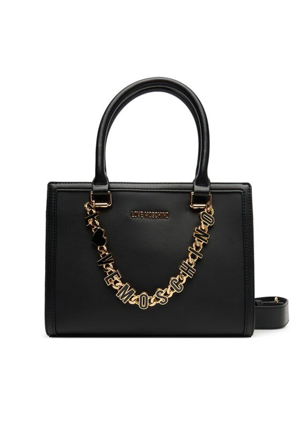 Love Moschino - LOVE MOSCHINO Torebka JC4077PP1NL1300A Czarny. Kolor: czarny. Materiał: skórzane