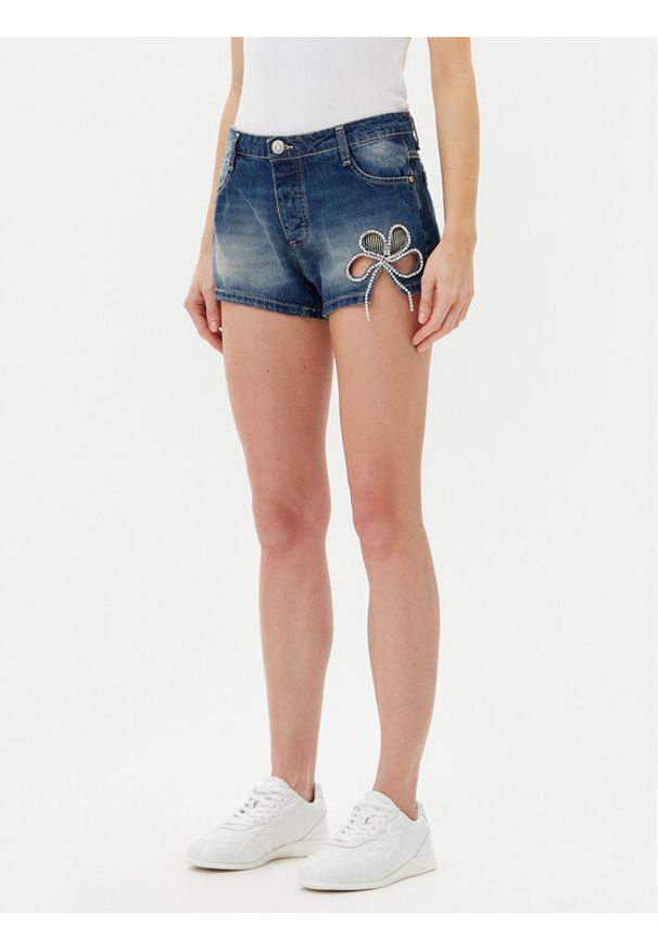 Please Szorty jeansowe D0IEEH0W6G Niebieski Regular Fit. Kolor: niebieski. Materiał: bawełna