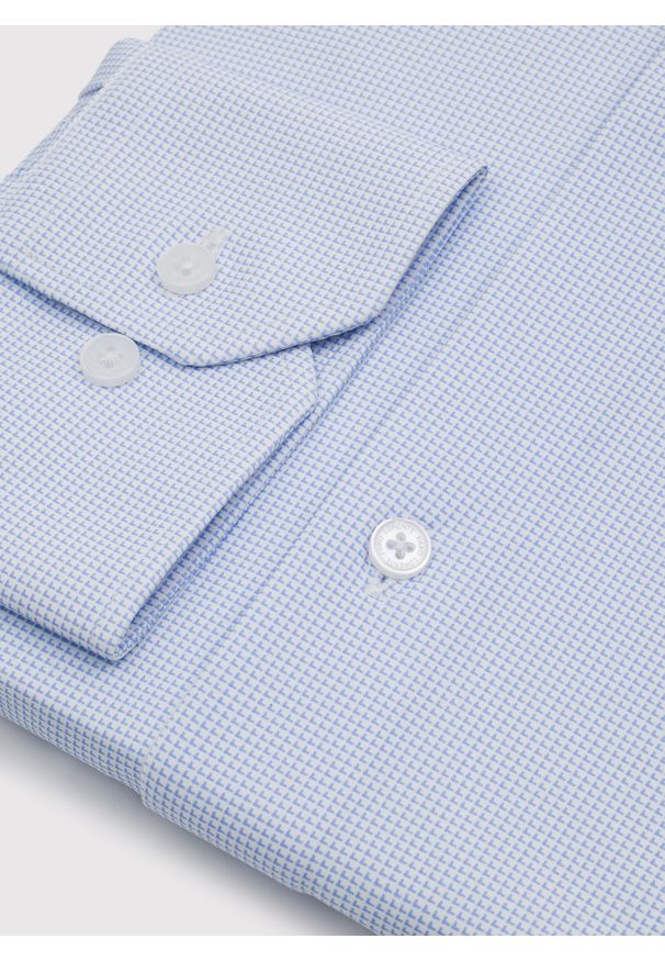Pako Lorente - PAKO LORENTE - Dzianinowa koszula męska w pepitkę. Typ kołnierza: kołnierzyk klasyczny. Materiał: dzianina. Długość rękawa: długi rękaw. Długość: długie