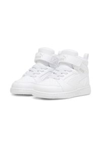 Puma - Buty do chodzenia dla dzieci PUMA Rebound V6 Mid. Kolor: szary, biały, wielokolorowy. Sport: turystyka piesza
