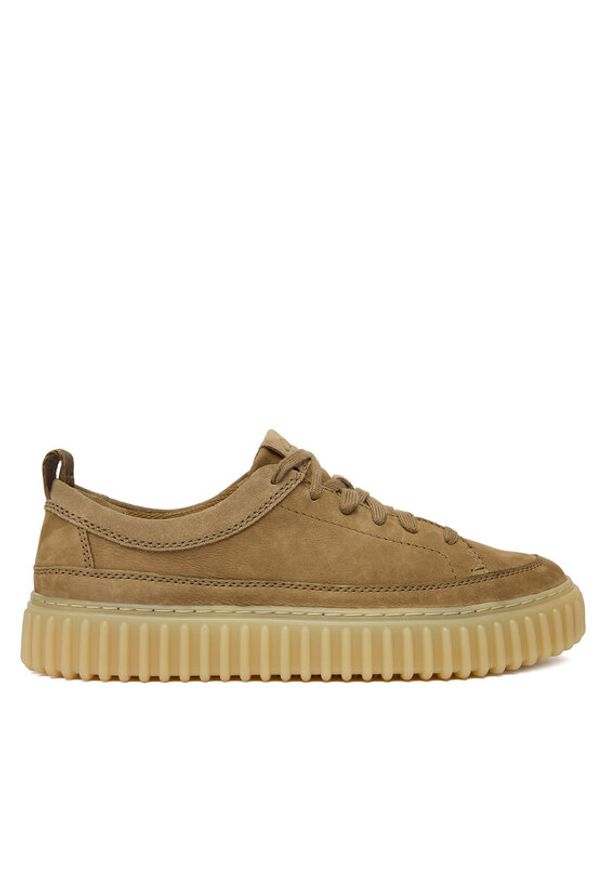 Clarks Sneakersy Torhill Lace 26184418 Brązowy. Kolor: brązowy. Materiał: nubuk, skóra
