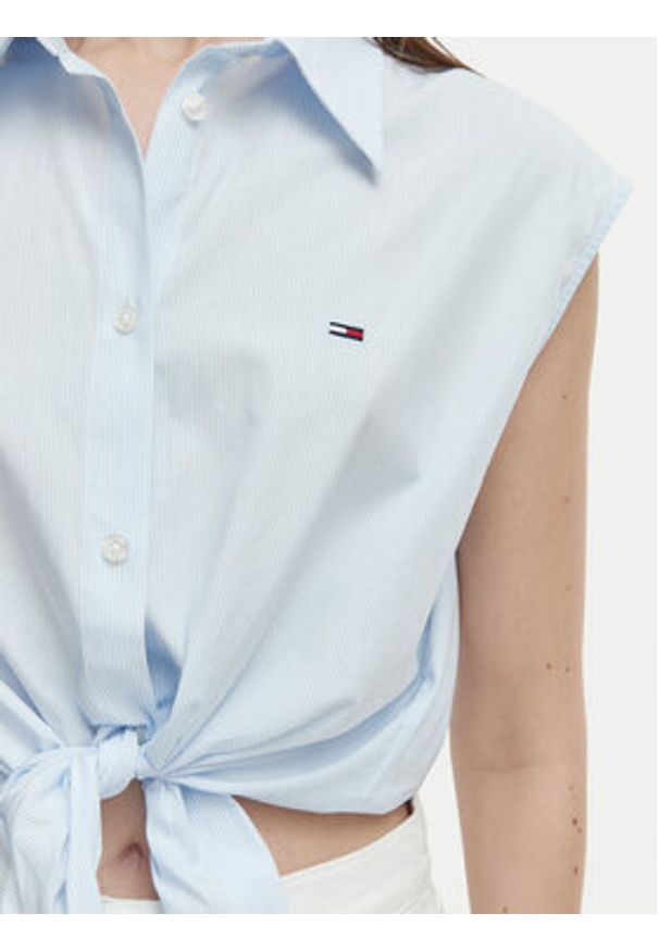 Tommy Jeans Koszula DW0DW22212 Niebieski jasny Regular Fit. Kolor: niebieski. Materiał: bawełna